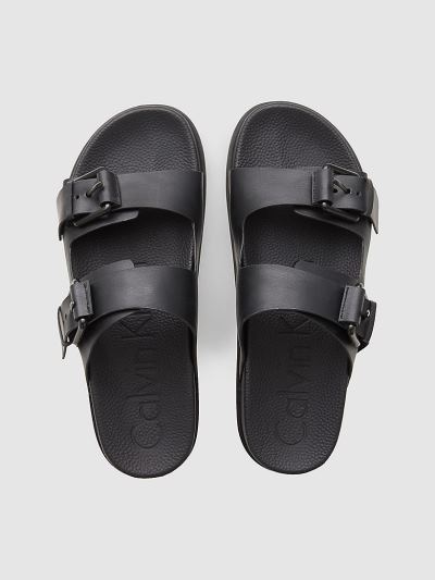Calvin Klein Cipők HU625108 | Calvin Klein Faux Bőr Férfi Papucs Fekete